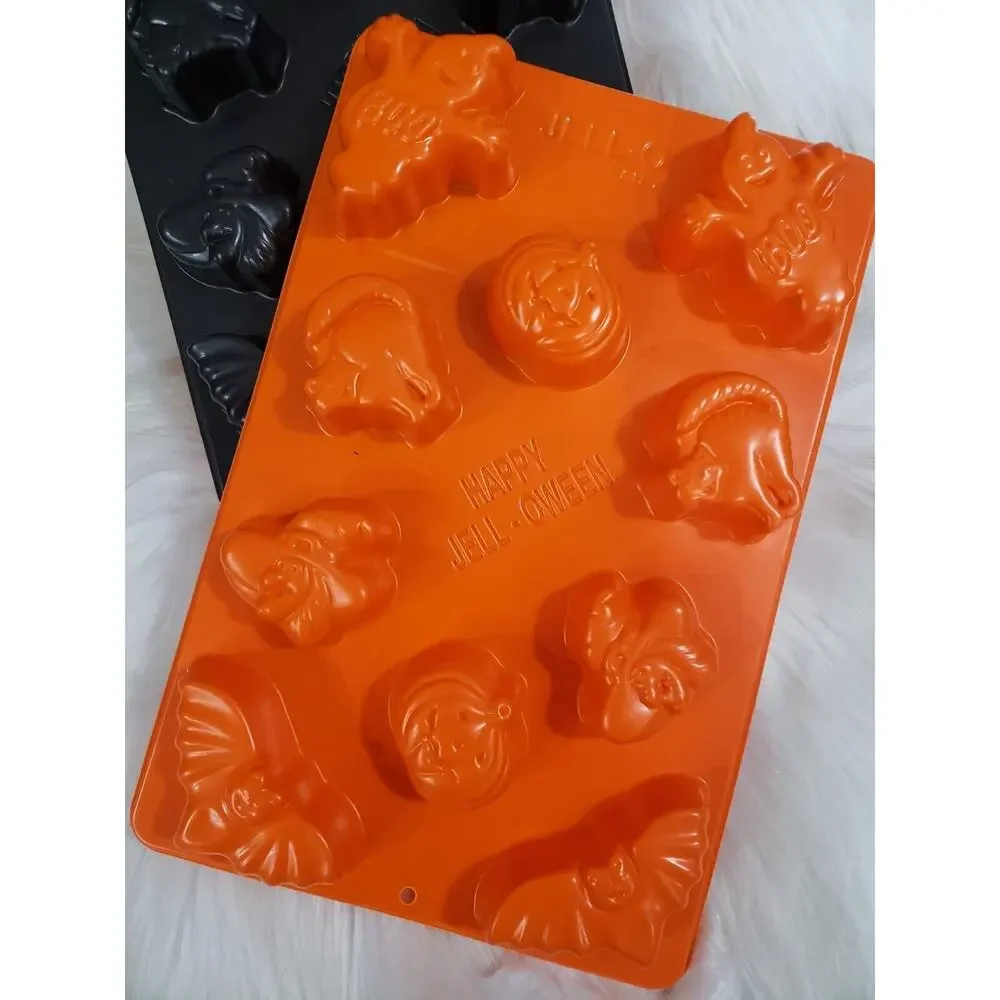 6 Vintage Jell-O Jello Brand Happy‎ Jelloween Halloween Mold Ghost Cat Pumpkin